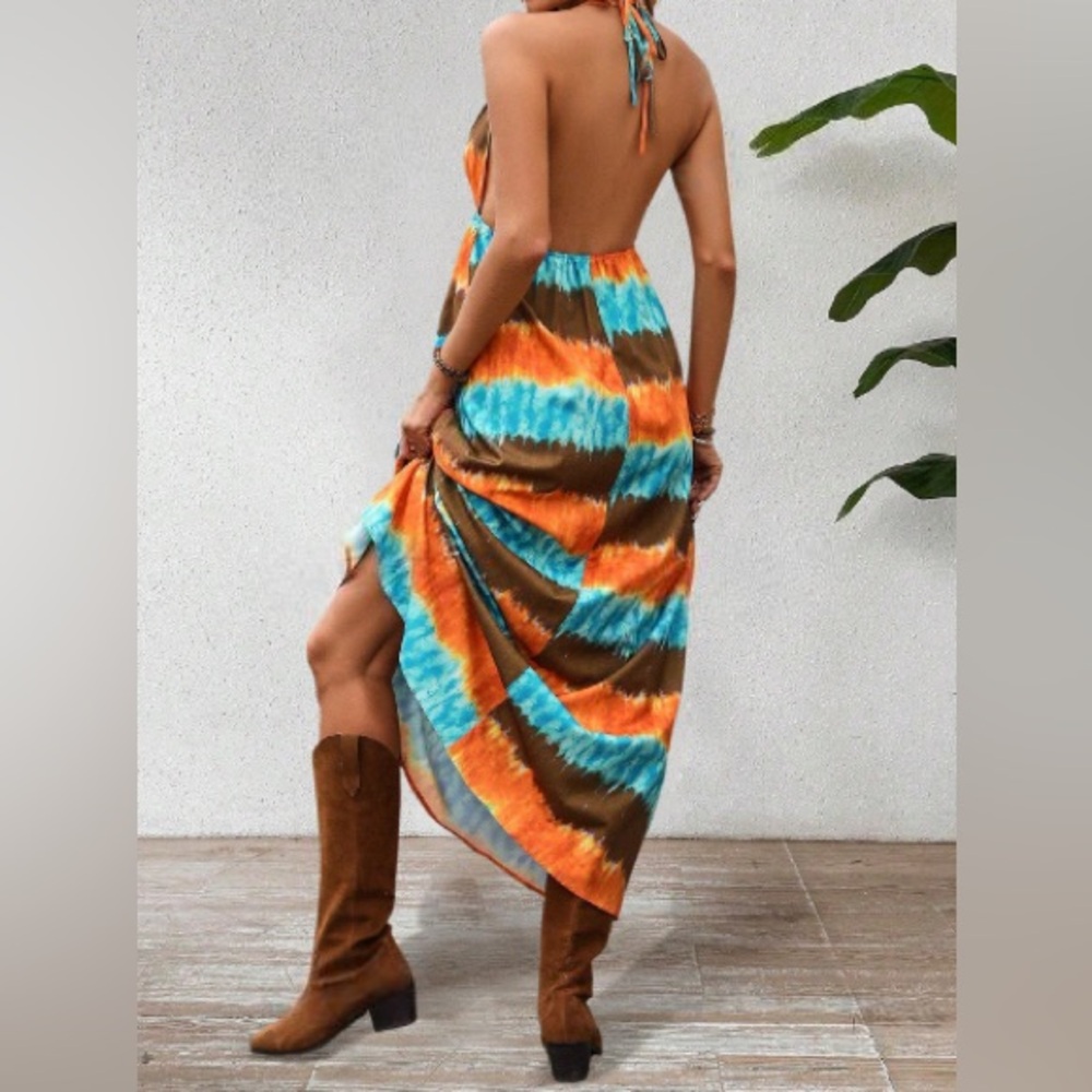 Vibrant BEACH PARADISE TIE-DYE MAXI DRESS - Picture 2 of 3